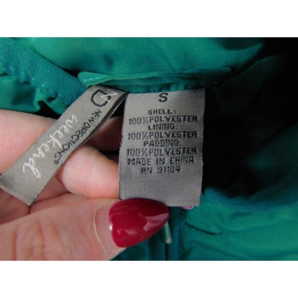 SALE New Directions Womens Green Quilted Puffer Vest S Pockets Zip Front - Picture 4 of 10